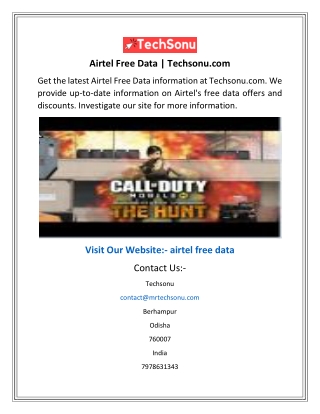 Airtel Free Data  Techsonu.com