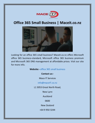 Office 365 Small Business  Maceit.co.nz