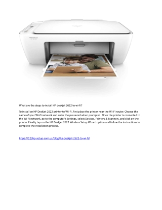 Hp deskjet 2622 to wi-fi