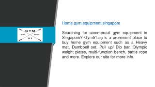 Home Gym Equipment Singapore  Gym51.sg