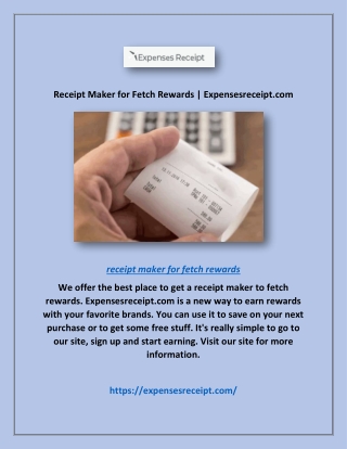 Receipt Maker for Fetch Rewards | Expensesreceipt.com