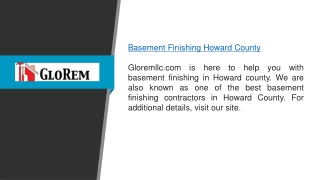 Basement Finishing Howard County  Gloremllc.com