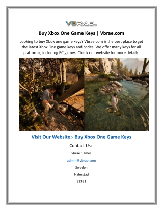 Buy Xbox One Game Keys  Vbrae.com