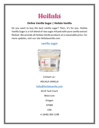 Online Vanilla Sugar | Heilala Vanilla