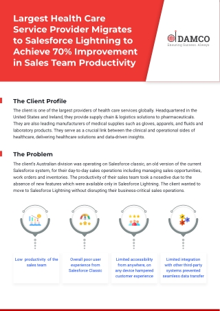 Salesforce Case Study for Healthcare Service Provider