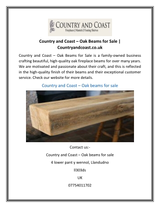Country and Coast – Oak Beams for Sale | Countryandcoast.co.uk