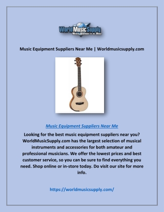 Music Equipment Suppliers Near Me | Worldmusicsupply.com