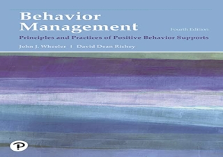 [READ PDF] Behavior Management: Principles and Practices of Positive Behavior Su