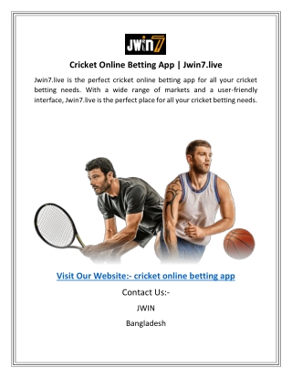 Cricket Online Betting App  Jwin7.live