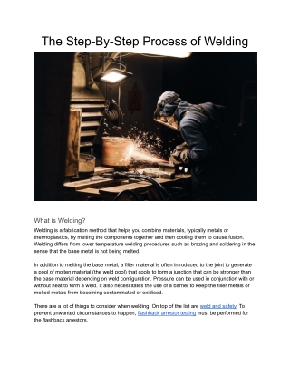 The Step-By-Step Process of Welding