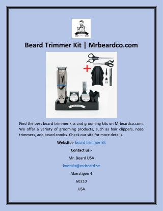 Beard Trimmer Kit  Mrbeardco