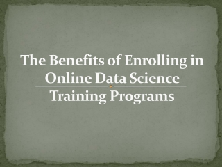 The Benefits of Enrolling in Online Data Science Training Programs