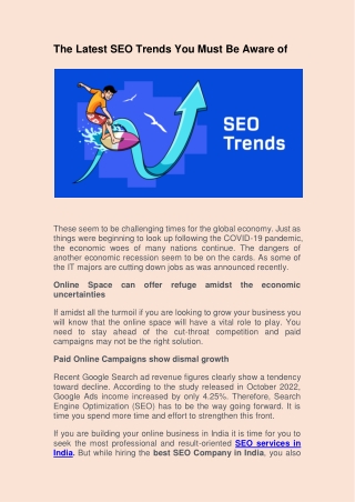 Stay Ahead of the Game: Latest SEO Trends You Need to Know About