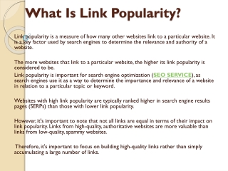 What Is Link Popularity