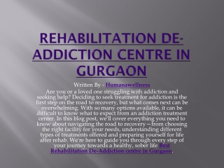 De-Addiction centre in Gurgaon
