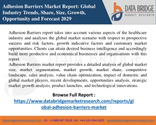 Adhesion Barriers Market  Facts, Benefits, Figures and Analytical Insights