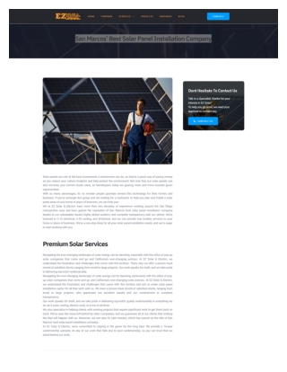 San Marcos’ Best Solar Panel Installation Company