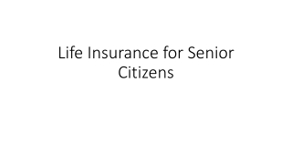 Life Insurance for Senior Citizens