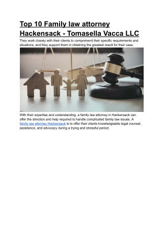 Top 10 Family law attorney Hackensack - Tomasella Vacca LLC