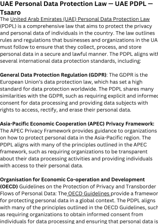 UAE Personal Data Protection Law — UAE PDPL — Tsaaro