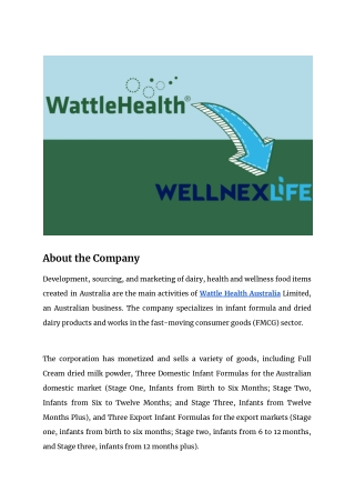 Peter Biantes - Wellnex Life Limited From Wattle Health Australia