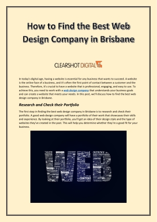 How to Find the Right Web Design Company? | Clearshot Digital