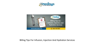 Billing Tips For Infusion, Injection And Hydration Services