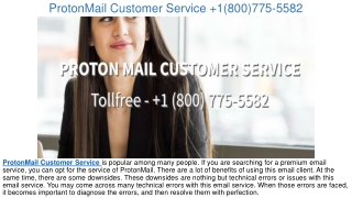 ProtonMail Customer Care  1800 568-6975