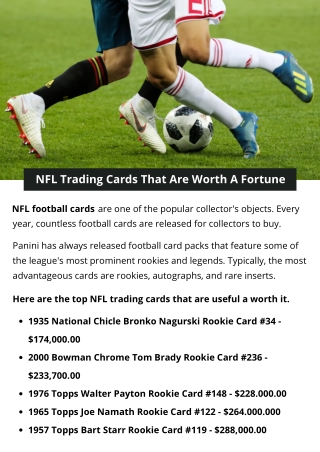 NFL Trading Cards That Are Worth A Fortune