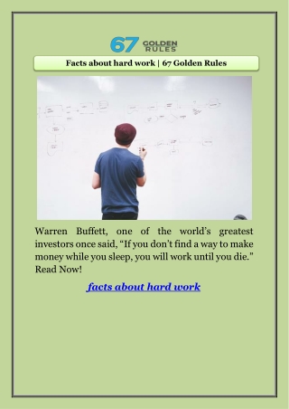 Facts about hard work | 67 Golden Rules