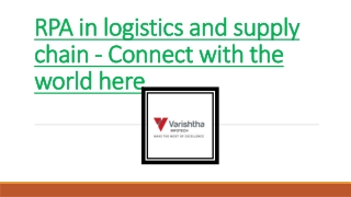RPA in logistics and supply chain - Connect