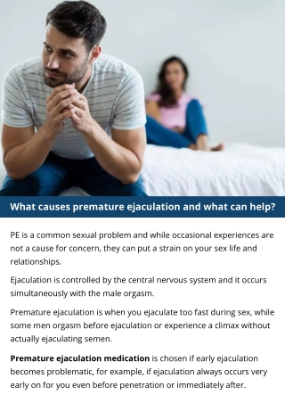 What causes premature ejaculation and what can help?