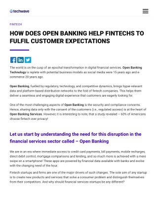 How does Open Banking help Fintechs to fulfil customer expectations_=