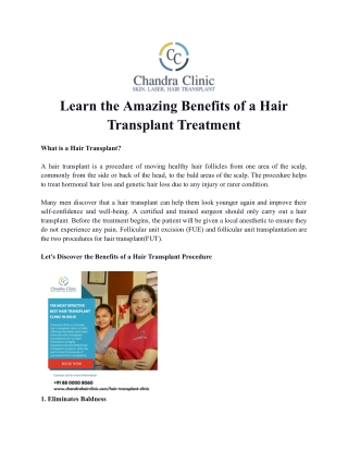 Best Experienced Hair Transplant Surgeon in Delhi - Chandra Clinic
