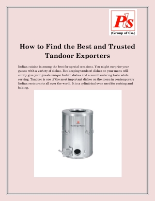 Tandoor Exporters In Chandigarh