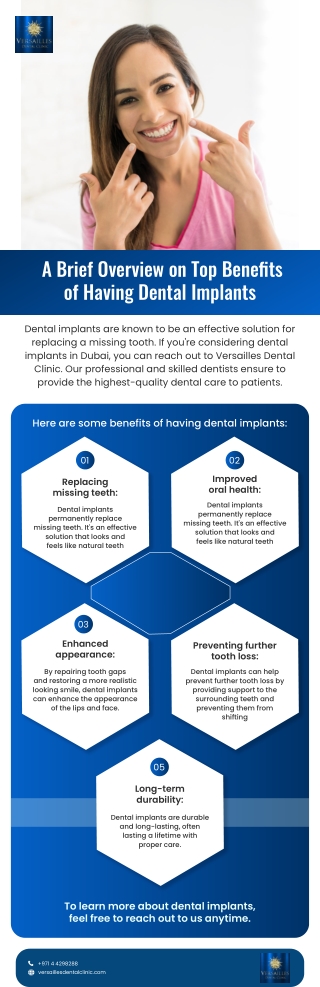 A Brief Overview on Top Benefits of Having Dental Implants