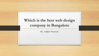 Which is the best web design company in Bangalore