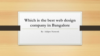 Which is the best web design company in Bangalore