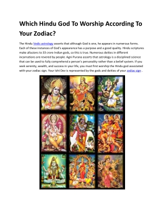 Which Hindu God To Worship According To Your Zodiac?