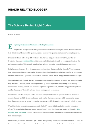 The Science Behind Light Codes