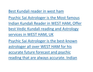 Best Kundali reader in west ham