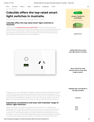 Cobuilds offers the top-rated smart light switches in Australia. - Rising Sun