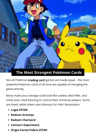 The Most Strongest Pokémon Cards