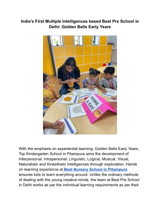 India’s First Multiple Intelligences based Best Pre School in Delhi_ Golden Bells Early Years