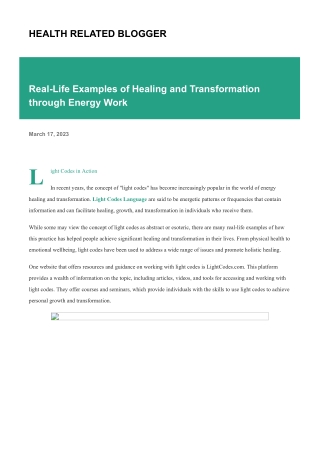 Real-Life Examples of Healing and Transformation through Energy Work