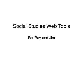 Social Studies Web Tools