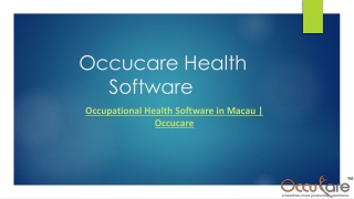 Occupational Health Software in Macau | Occucare