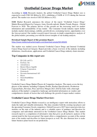 Urothelial Cancer Drugs Market