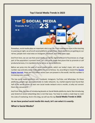 Top 5 Social Media Trends in 2023