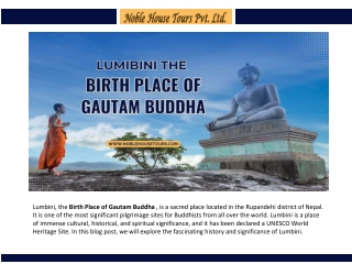 Lumbini the Birth Place of Gautam Buddha